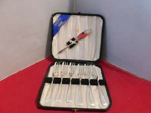 JUEGO DE SEIS TENEDORES DE CÓCTEL DE PLATA VINERS OF SHIEFFIELD INGLATERRA - Imagen 1 de 8