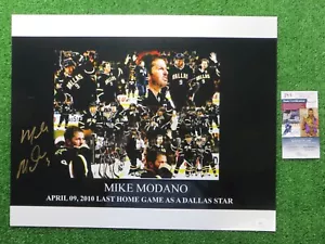 MIKE MODANO DALLAS STARS SIGNED 16x20 LAST HOME GAME METALLIC PHOTO JSA COA - Picture 1 of 4