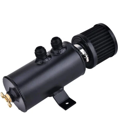 Universal Oil Catch Can Kit Reservoir Baffled Tank with Breather Filter Aluminum - Image 1 of 4
