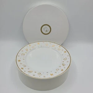 The Pampered Chef Set of 4 Dessert Plates 1996 Celebration White Gold - Picture 1 of 6