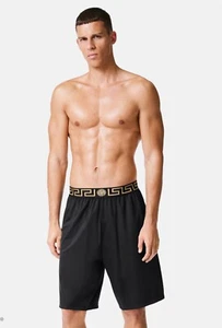 COSTUME VERSACE UOMO LONG SHORTS NERO GRECA ORO - TAGLIE 5-6 ORIGINALE 310 € - Imagen 1 de 4