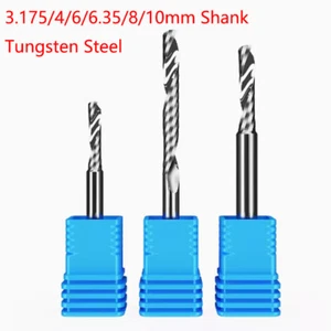 Single Flute End Mill Solid Carbide Spiral Router Bits Milling Cutter Bit CNC - Picture 1 of 10