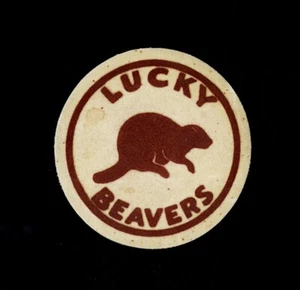 1946 PARCHE DE TELA CON LOGOTIPO DE CASTORES LUCKY PORTLAND EXTREMADAMENTE RARO ICONO DE PCL sin catalogar - Imagen 1 de 2