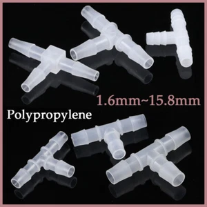 T Type Barbed 3-Way Tube Hose Connector Pipe Plastic Tube Fittings 1.6mm~15.8mm - Picture 1 of 25