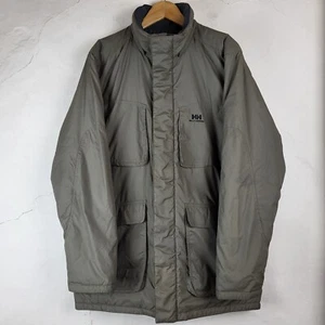 Helly Hansen Mens Medium Insulated Puffer Jacket Green Outdoors Hiking Camping - Picture 1 of 19