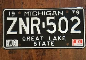 Vintage 1979 Michigan License Plate Great Lake State ZMR502 - Picture 1 of 4
