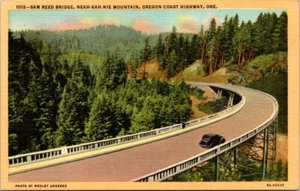Postcard Sam Reed Bridge Neah-Kah-Nie Mountain Oregon Coast Highway ORE - Picture 1 of 2