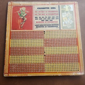 Vintage Cigarette Girl Punch Board - 1 cent per sale Elvgren Pin-up Girl - Picture 1 of 11