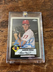 Aaron Nola IP Signed Topps Chrome Card PSA DNA Coa Phillies Autographed - Picture 1 of 3