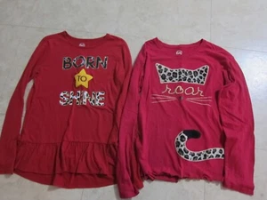 Mädchen 14-16 rot Born to Shine & Maroon ROAR Leopard Langarm Tops - Bild 1 von 3