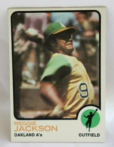 REGGIE JACKSON A'S 1973 #255 TRADING CARD - Imagen 1 de 2