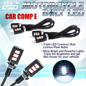 4PCS Motorcycle Screw 3-SMD LED Bolt Lamp Car License Plate Light - WHITE 6K (E) - Picture 1 of 4