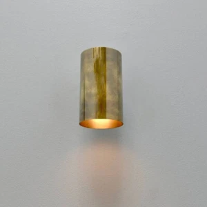 Mid Century Italian Wall Sconce Antique Brass Cylinder Focus Apparatus Lighting - Picture 1 of 5