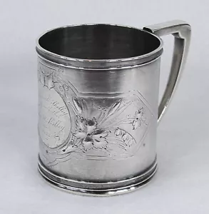 AMERICAN COIN SILVER CUP John L. Westervelt Newburgh New York Cup Mug - Picture 1 of 12