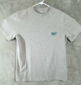 Camisa Vineyard Vines Juvenil XL 16 Gris Ballena Estampado Pez Bolsillo Informal - Imagen 1 de 10
