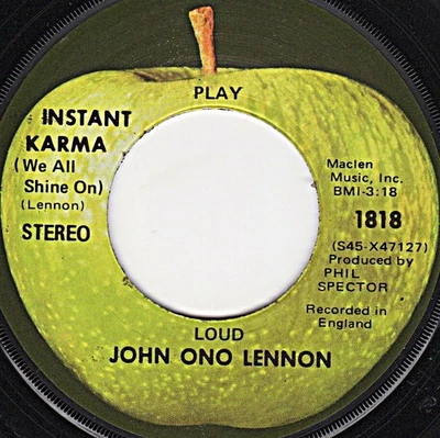 John Lennon Instant Karma/Who Has Seen Wind Apple 1818 NEVER PLAYED! NM - Image 1 of 4