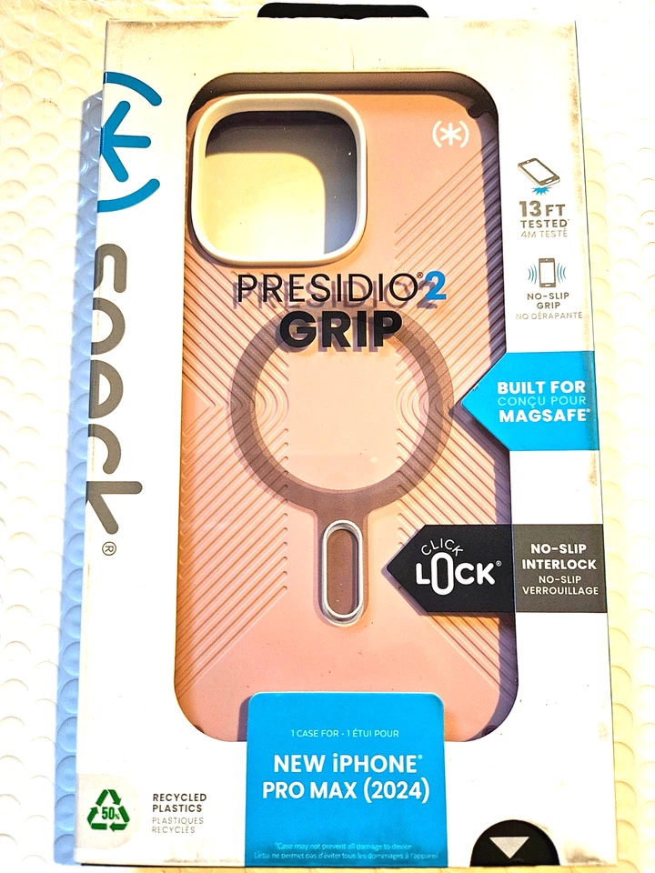Speck Presidio2 Grip MagSafe con Funda ClickLock iPhone 16 Pro Max - Rosa miércoles Foto 1 de 1