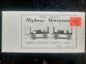 Jordan Products Highway Miniatures escala HO #360-301, depósito 2x vagones de equipaje - Imagen 1 de 2