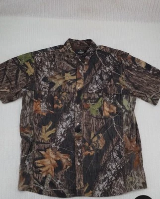 Redhead Shirt Mens Large Mossy Oak Camo Button Up Down Short Sleeve Hunting - Image 1 of 4