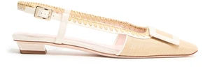 Roger Vivier Belle Vivier Ivory/Beige Slingback Pumps New - Picture 1 of 4