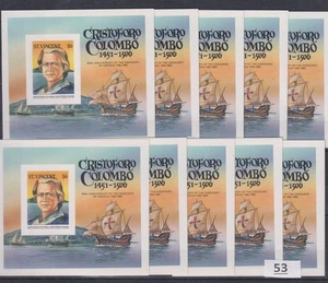 / 10X ST. VINCENT 1992 - MNH - IMPERF - SHIPS, COLUMBUS - Picture 1 of 1