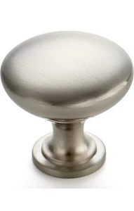 30 Pack of Brushed Satin Nickel Cabinet Hardware Round Mushroom Knobs - Picture 1 of 4
