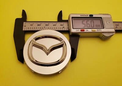 4pc MAZDA 56mm Silver Wheel Center Caps - Mazda 3/5/6, Miata, RX 8, CX-3/5/7/9.. - Image 1 of 4