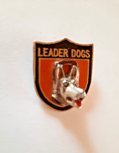 Leader Dogs German Shepherd 3D Lions Club Helping the Blind Vintage Enamel Pin - Picture 1 of 3