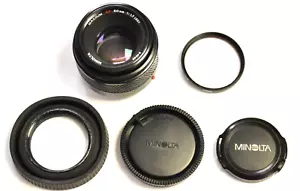 Minolta Maxxum Sony Alpha mount 50mm f1.7 AF lens w/filter, shade & caps. - Picture 1 of 7