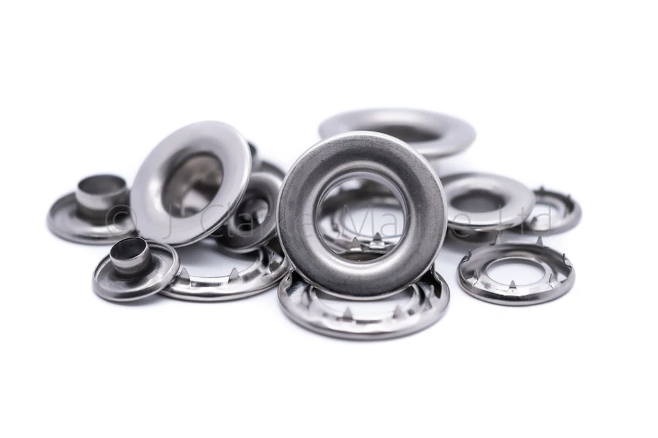 Grommets eyelets marine grade stainless steel rolled rim heavy duty 7mm - 16mm — 第 1/4 张图片