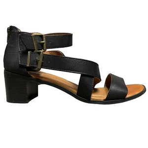 Cloudwalkers Avenue Morgan Black Strappy Gladiator Heel Sandal Shoes Womens 11 M - Picture 1 of 10