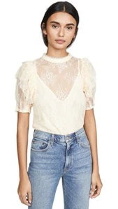Nueva con etiquetas Blusa Antigua Free People Secret Admirer Encaje Romance Envío Medio Gratuito - Imagen 1 de 3