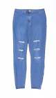 Payaya Womens Blue Cotton Skinny Jeans Size 14 L28 in Extra-Slim Zip - distresse