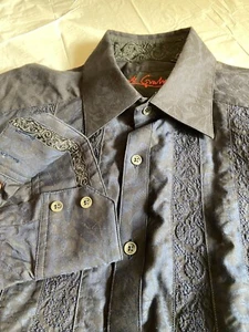 Robert Graham Langarmshirt marine/schwarz bestickt mit Umschlagmanschette - Gr. XL - Bild 1 von 20