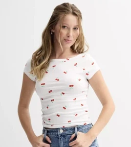 SO Juniors Baby-T-Shirt Kirschmuster U-Boot-Ausschnitt Größe Large - Bild 1 von 9