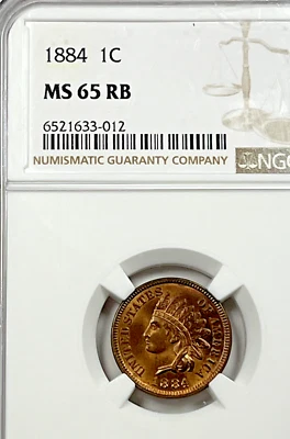 1884 Indian Cent : NGC MS65RB - Image 1 of 4