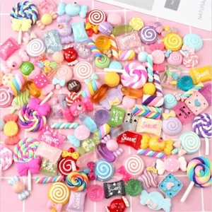 30Pcs/Pack Slime Beads Candy Flatbacks Resin Flat Back Scrapbooking Charms DIY - Picture 1 of 9