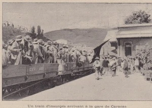 1899 -- VENEZUELA ZUG DER AUFSTÄNDISCHEN AM BAHNHOF CARACAS 3C360 - Bild 1 von 1