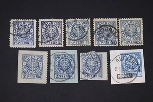 EARLY GERMANY COURIER PRIVAT CITY MAIL STAMP SET OF 9 - Picture 1 of 2