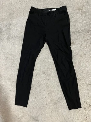 Pantalones al tobillo Express ajustados para mujer 2R negro tela elástica tiro medio trabajo Foto 1 de 4