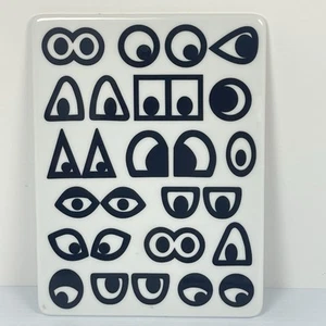 IKEA Glodande Walter Van Beirendonck Glossy Black & White Eyes Pop Art Trivet - Picture 1 of 5