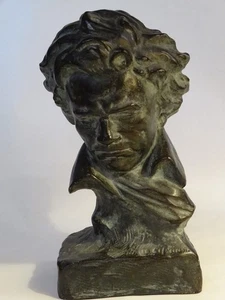 Antique French Painted Plaster Bust of Beethoven by Cipriani 1930s–1940s - Picture 1 of 6