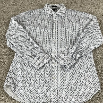 Camisa J.Crew Ludlow Para Hombres 16 Delgada Floral Vestido Botón Azul Ditsy Oficina Trabajo E266 Foto 1 de 4