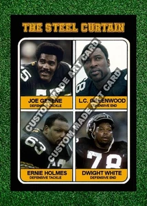 Tarjeta de arte hecha a medida Joe Greene Dwight blanca + 2 Steelers cortina de acero - Imagen 1 de 2