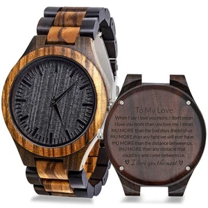 Personalized Wood Watch for Men, Husband Gifts from Wife, Birthday Gifts for ... - Picture 1 of 8
