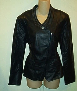Elie Tahari NWT $1298 Eliza Leather Motorcycle Jacket 0X - Picture 1 of 4