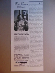 1938 The ANCHOR LINE Travel via Scotland and Ireland print ad - Picture 1 of 1