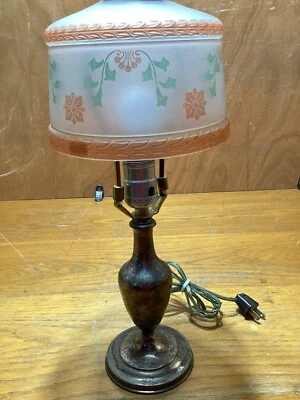 Antique ~  Signed Pairpoint Boudoir Lamp Stain Shade  #4418 - Image 1 of 4