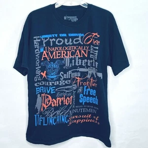 Ranger Up Unapologetically American Herren T-Shirt Größe Large Schwarz Kurzarm - Bild 1 von 6