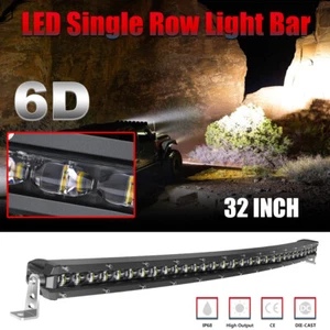 6D Slim Curved 32"inch Single Row LED Light Bar Off Road Driving SUV ATV UTV 4WD - Picture 1 of 12